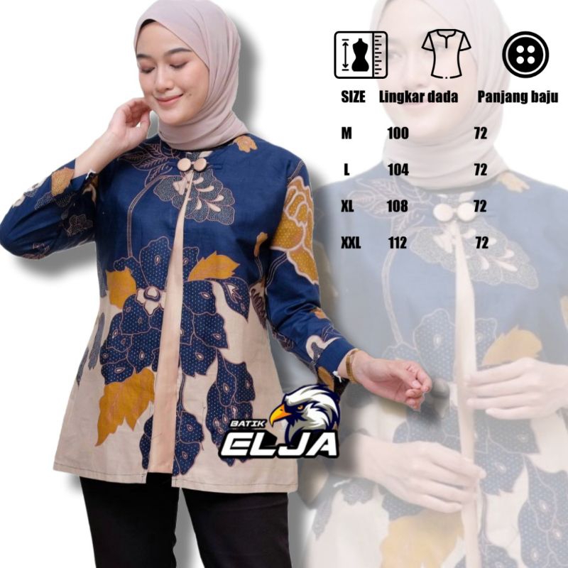 Blouse batik wanita kekinian terbaru modern premium atasan kerja seragam