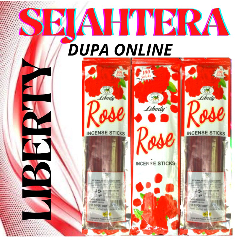 Dupa Hio India Liberty 100btg “ROSE” MERAH Pouch