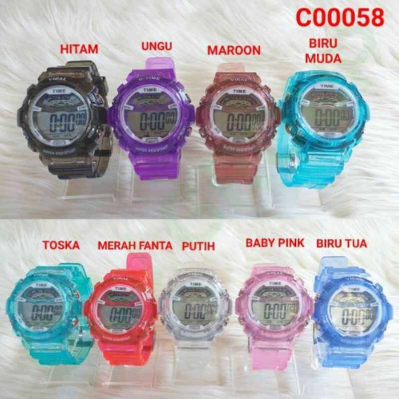 C ( C58 ) JAM TANGAN SPORT / WATER RESISTANT 3 ATM / TAHAN AIR