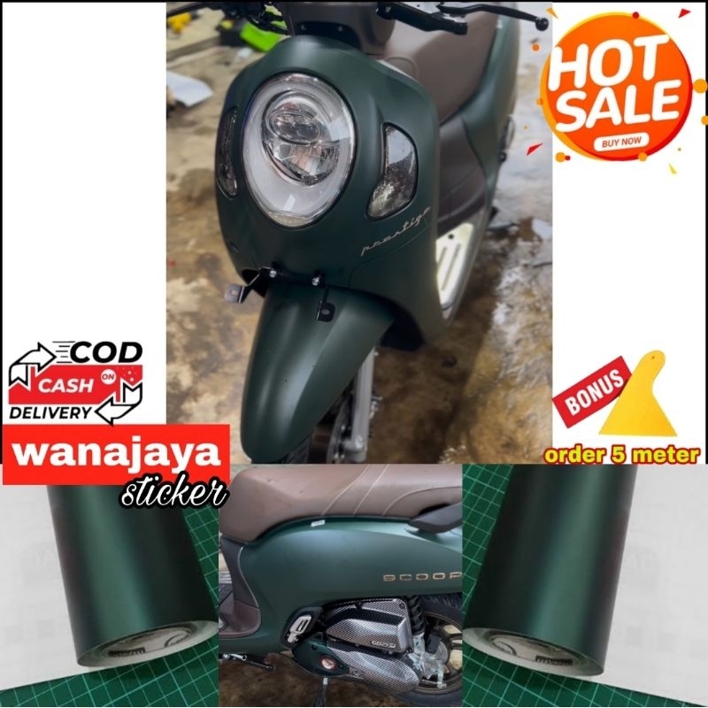 stiker skotlet motor warna darkgreen skotlet warna hijau metalik doff