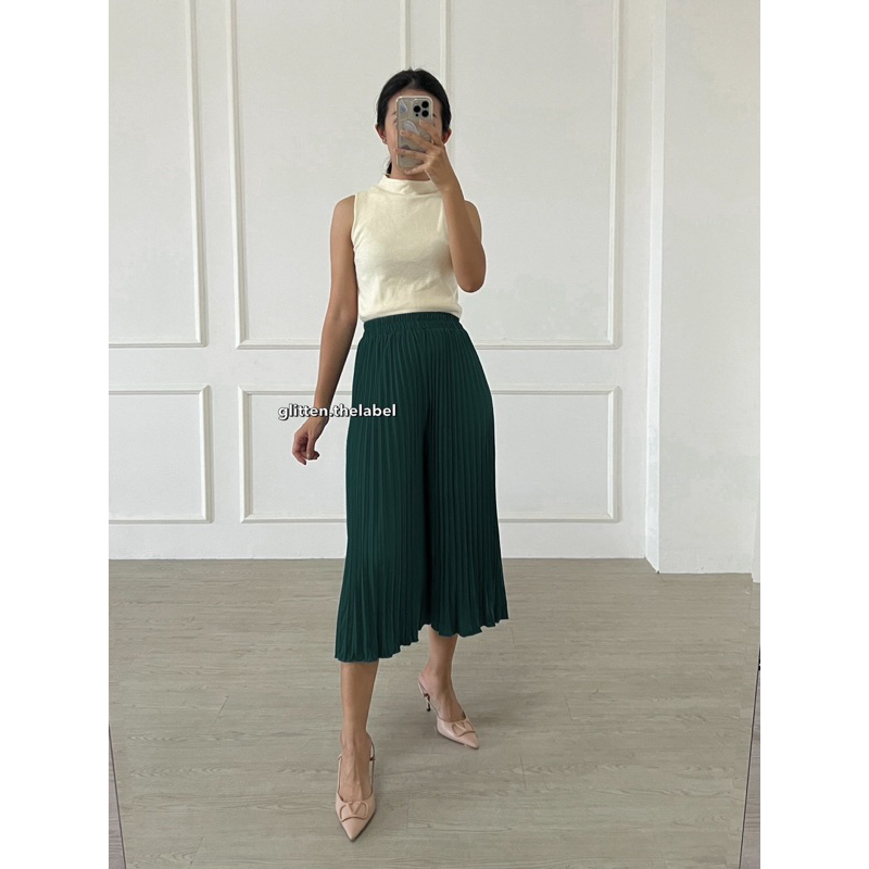 KULOT plisket MIDI mayung / Kulot 7/8 / Celana Kulot midi / Kulot plisket tanggung / Pleats Pants (05)