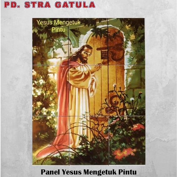 Keramik Panel ASTER Yesus Mengetuk Pintu 9x20x25