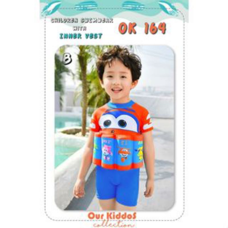 BJ363-COWOK SET BAJU RENANG PELAMPUNG ANAK BALITA COWOK SWIM SUIT