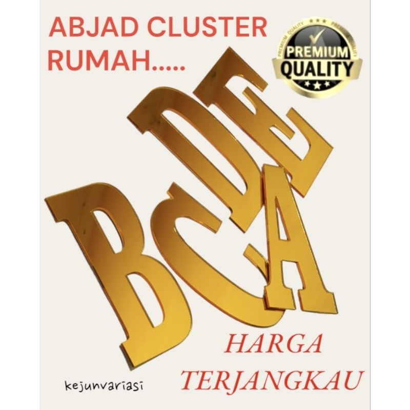 HURUF ABJAD RUMAH MIRROR GOLD A-Z