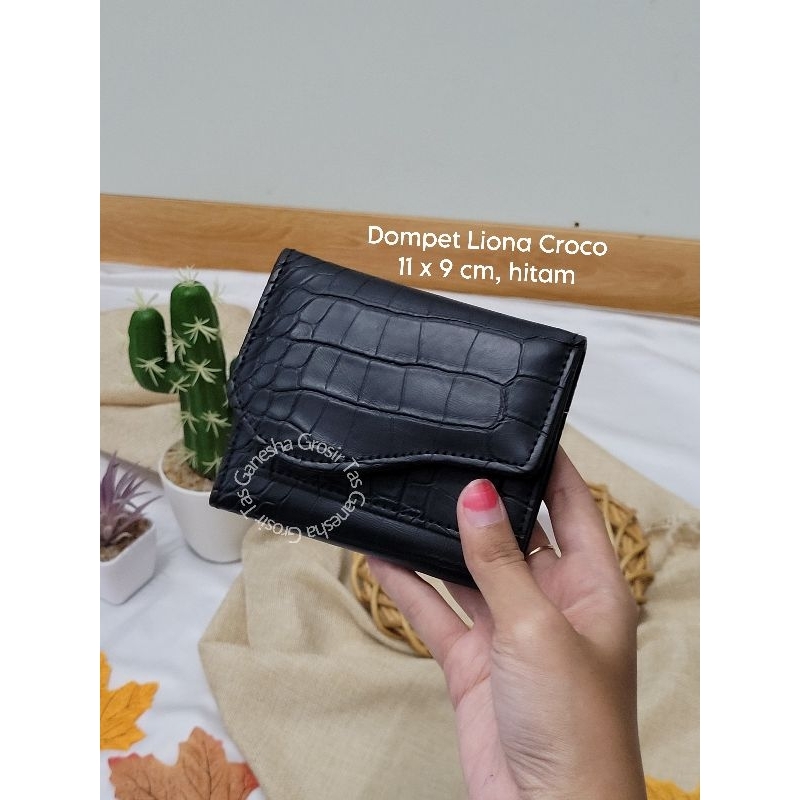 Liona Dompet Croco Lipat Mini Wanita