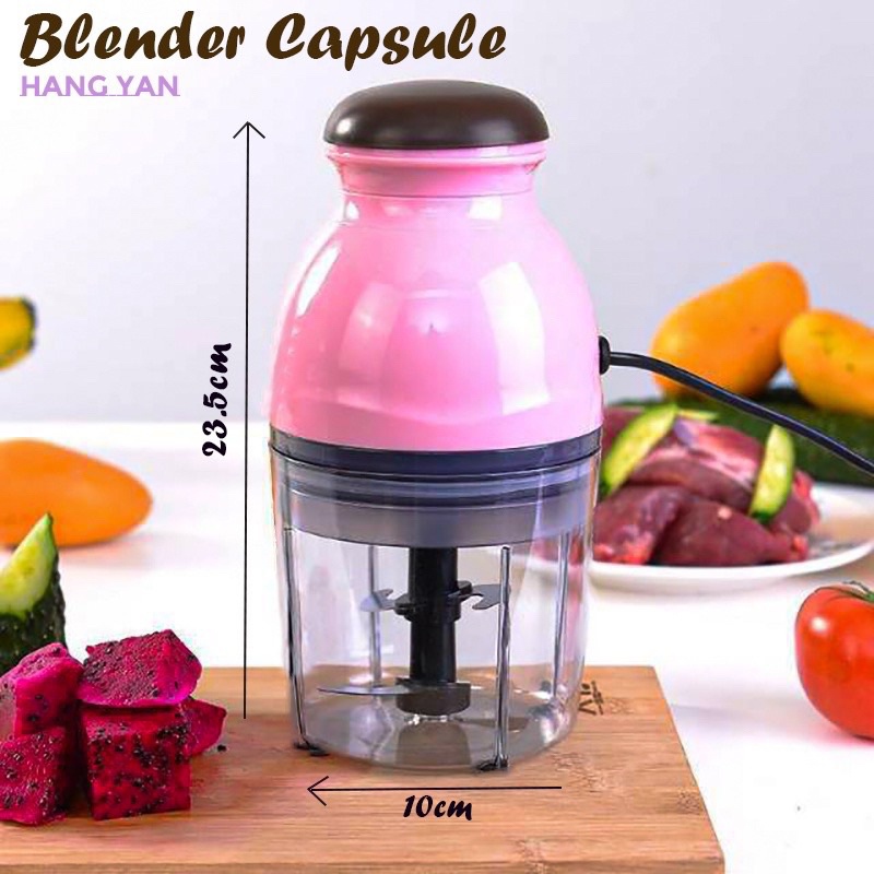 Hangyan Blender Kapsul Serbaguna Chopper Daging Plastik Penggiling Daging Listrik 250Watt