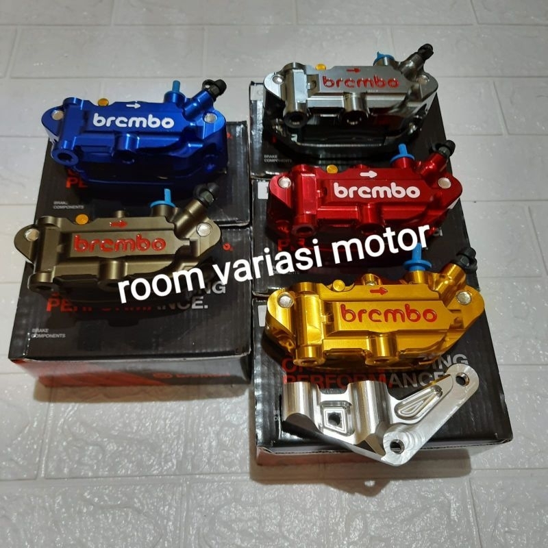 PAKET KALIPER MONOBLOK CNC PLUS BREKET DAN BAUT MOTOR MIO SPORTY MIO SOUL 115 MIO J BEAT VARIO SCOOPY NINJA FU