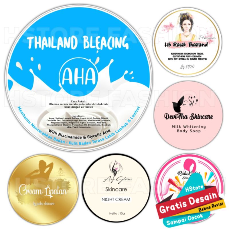 

Stiker Label Produk Kosmetik Kecantikan Obat Custome Gratis Desain Produk Kemasan Sendiri