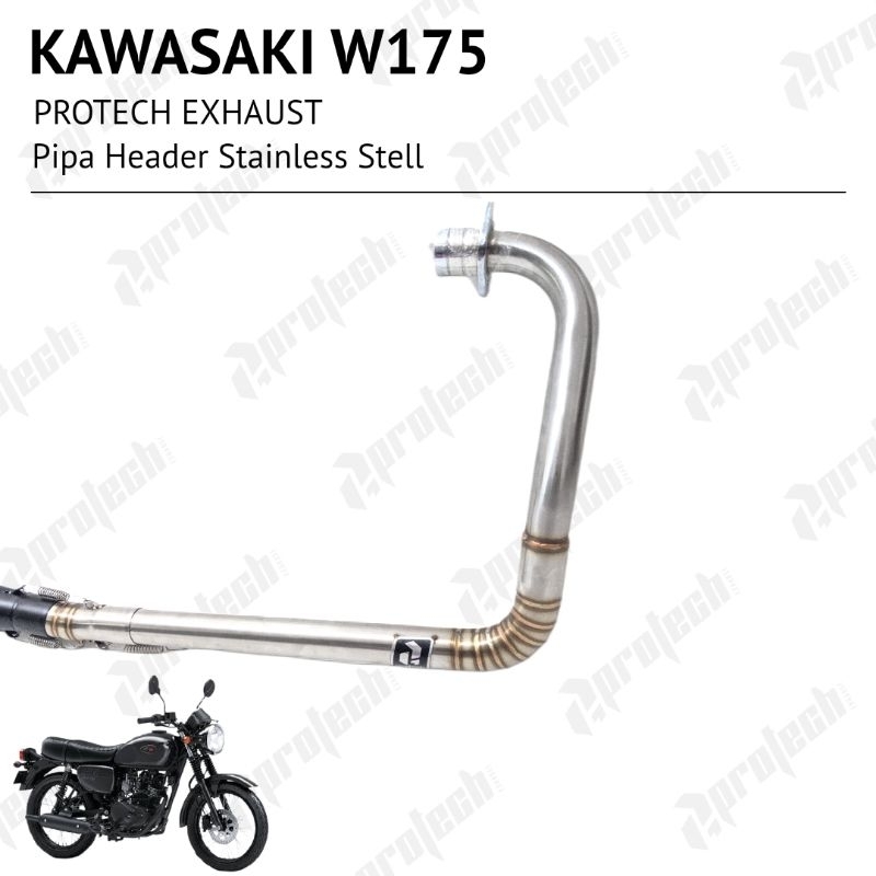 Kawasaki W175 — Header Stainless · Silver — foto 3