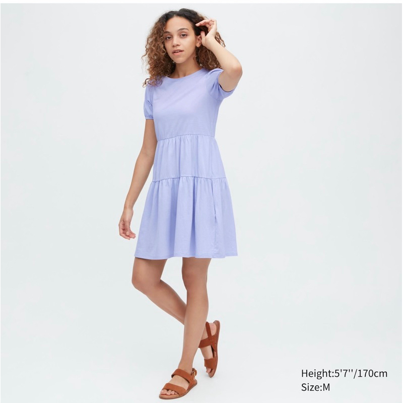 JASTIP UNIQLO Smooth Cotton Short Sleeve Dress