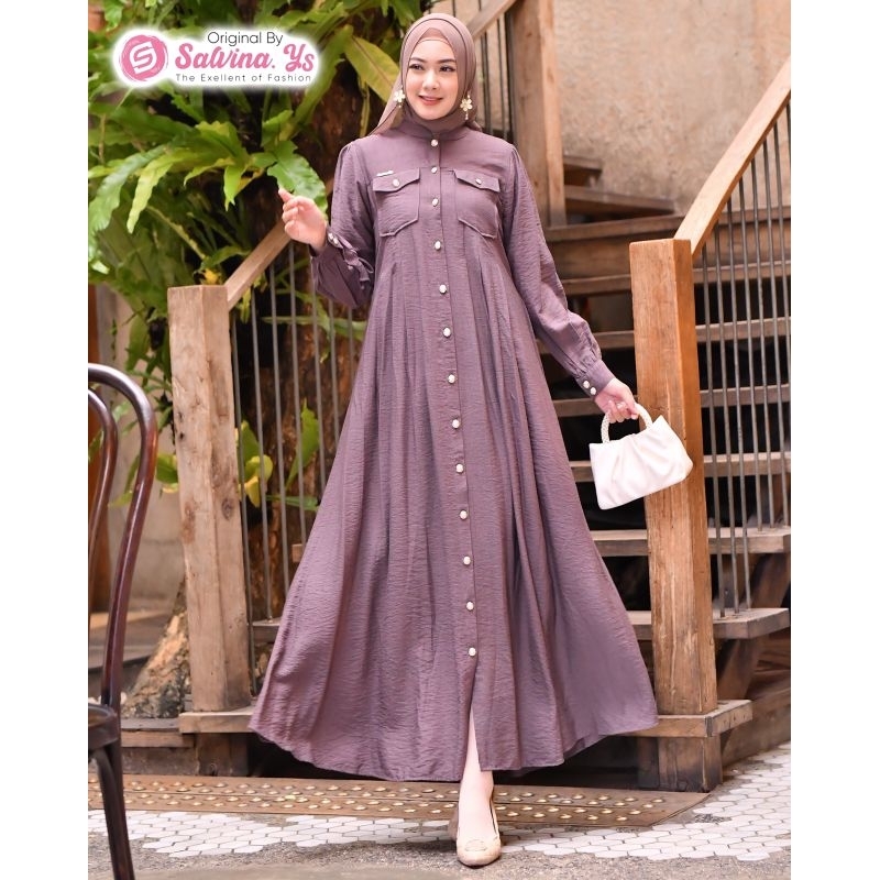 Gamis kringkel savina kancing mahkota