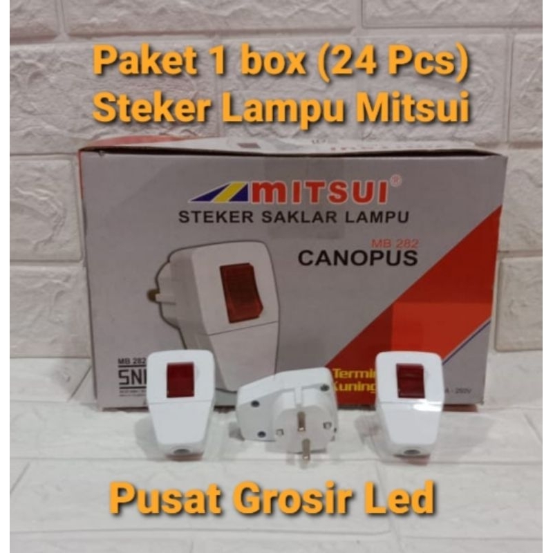 Paket Hemat 24 Pcs Steker Saklar Lampu Mitsui / Steker Lampu Kuningan SNI