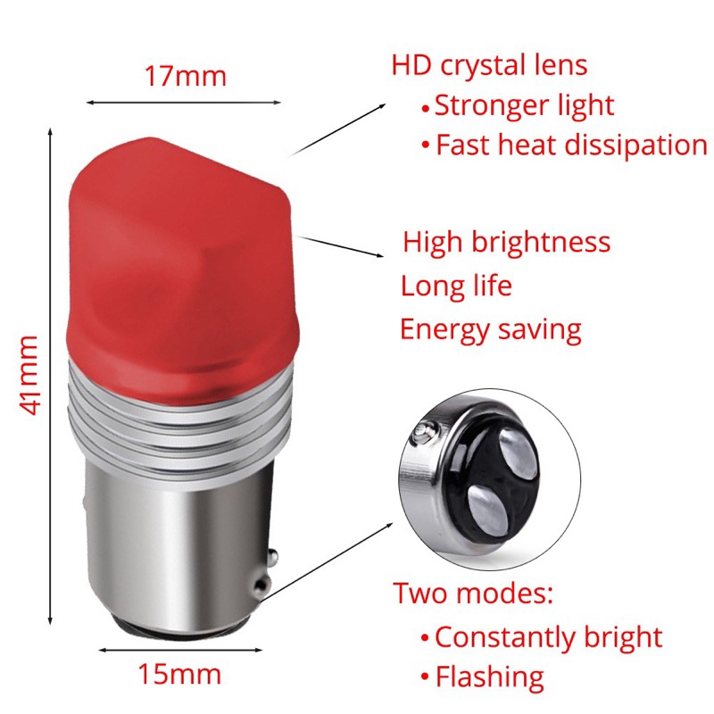 LAMPU STOP BELAKANG LED-BOLAM LAMPU REM BELAKANG UNIVERSAL SEMUA MOTOR BISA PASANG NYALA BLITZ UNIVERSAL