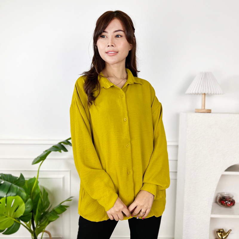 AFI - EC - ⭐️ PREMIUM AIRFLOW CRINCLE ⭐️ Anna Shirt CRINCLE-Lemon