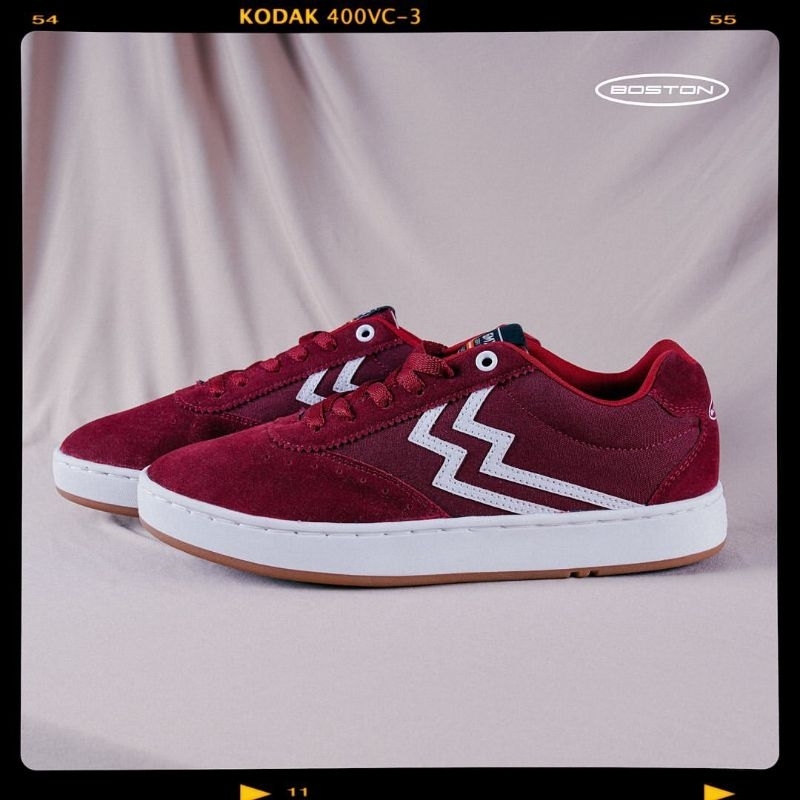 Geoff Max Official - Boston Maroon White 100% Original | Sepatu Pria | Sepatu Wanita