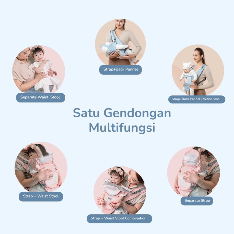 Coconi Breathable Hipseat Carrier 2in1 / Gendongan Bayi Depan