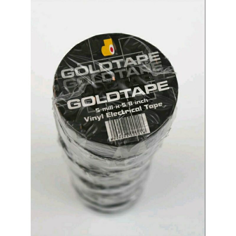 Isolasi / Solatip / Selotip Listrik Hitam GoldTape 5mill x 5/8 inch Kecil Solasi Vinyl Elektical Tape Lakban