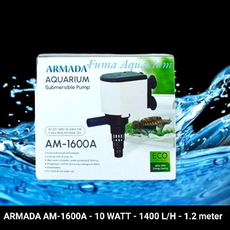 Pompa filter Aquarium ARMADA 1600A Submersible Pump Power Head ph