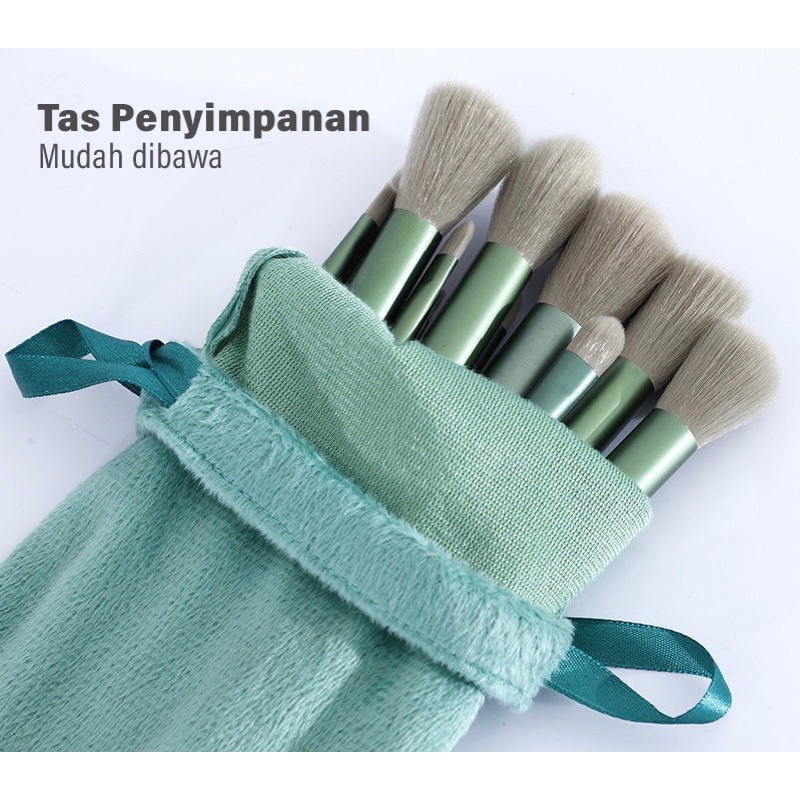 ( Celebshine ) 13PCS Kuas Set Make up Brush Kecantikan Set Bulu Lembut Blush Model Portabel Alat Kecantikan &amp; EggGang Beauty Sponge - Spons Beauty Makeup