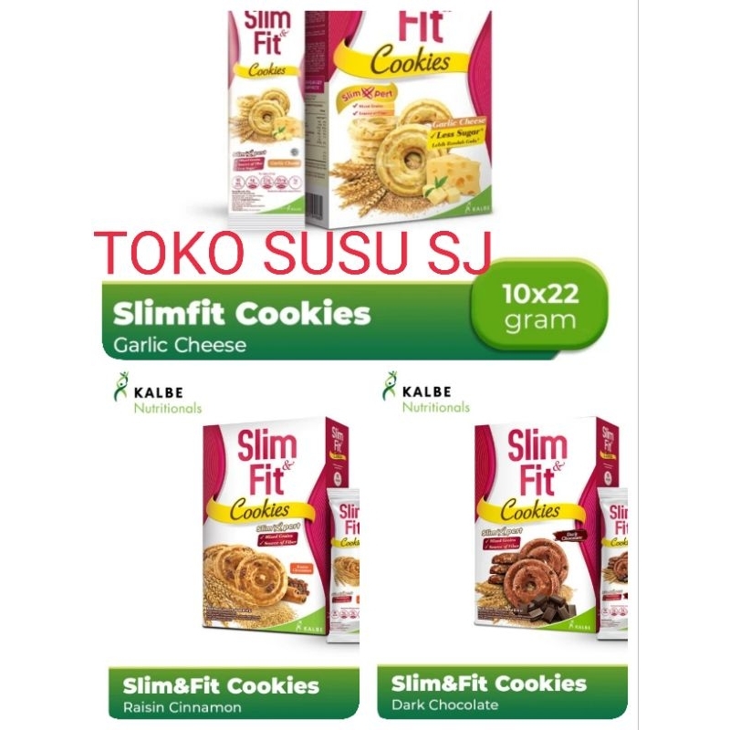 SLIMFIT SLIM &amp; FIT DIET COOKIES 10x22gram Dark Chocolate Raisin Cinnamon/Coklat/cinamon/10 x 22gr