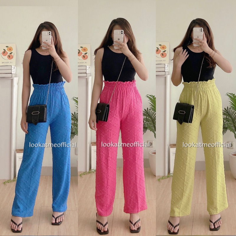 lookatmeofficial - Willow Knit Pants - Celana Kulot Tebal Wanita - Premium Highwaist Cullote