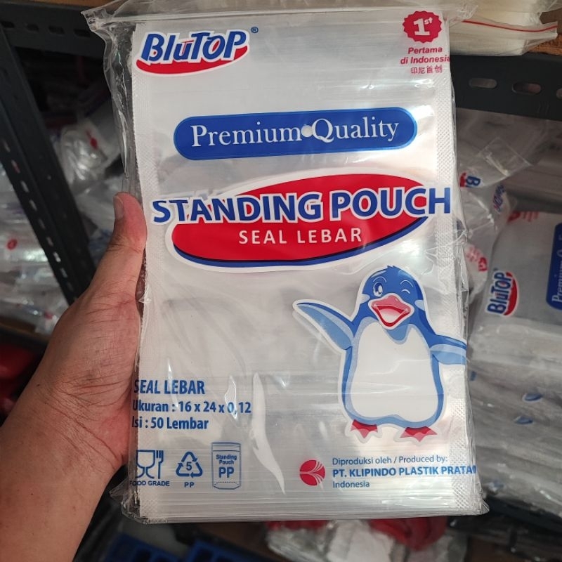 Standing Pouch Blutop 16x24 Seal Lebar