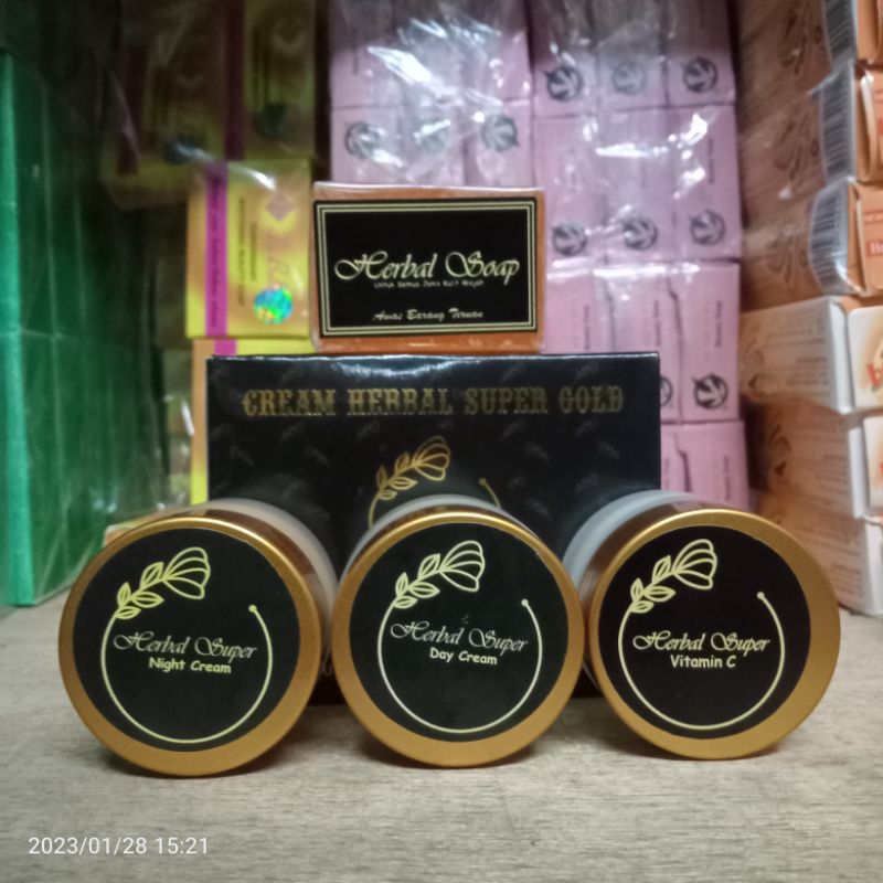 (BOK HITAM) Cream Herbal Super Gold Box 4in1