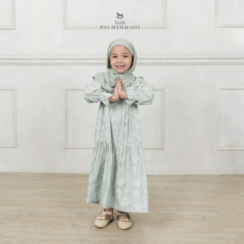 RUFFLE GAMIS SET BY LITTLE PALMERHAUS BAJU GAMIS ANAK PEREMPUAN DENGAN HIJAB