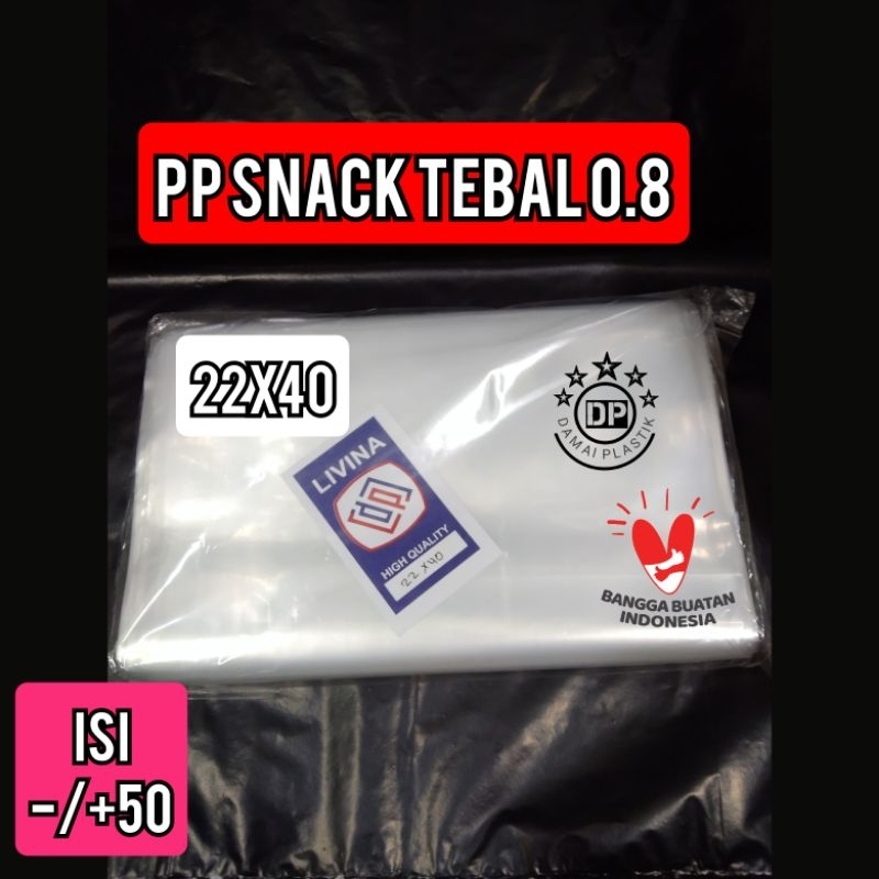 Kantong Plastik PP Snack Tebal 0.8 PP Kerupuk Keripik 0,8 Ukuran 22x40 20x30 17x30 17x35 25x40 18x25 18x30 20x35 15x30 15x25 25x35 18x25 12x20 12x25