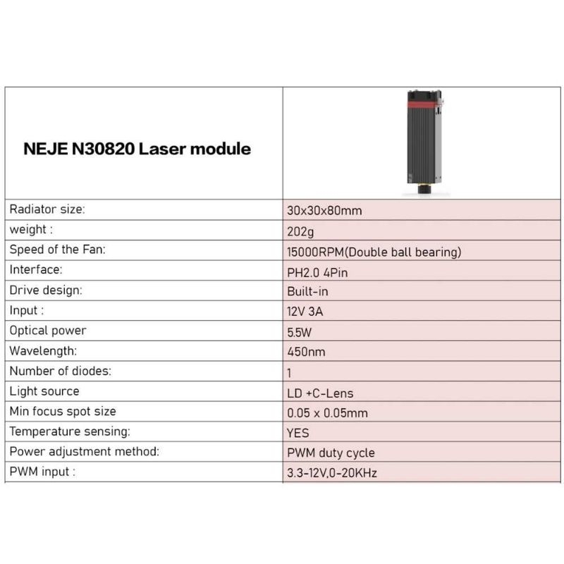 NEJE 3 Laser Engraver Printer 40W - N30820 mengukir Gambar Kayu MDF Kulit kertas Kain stainless steel kaca batu 170 x 170mm