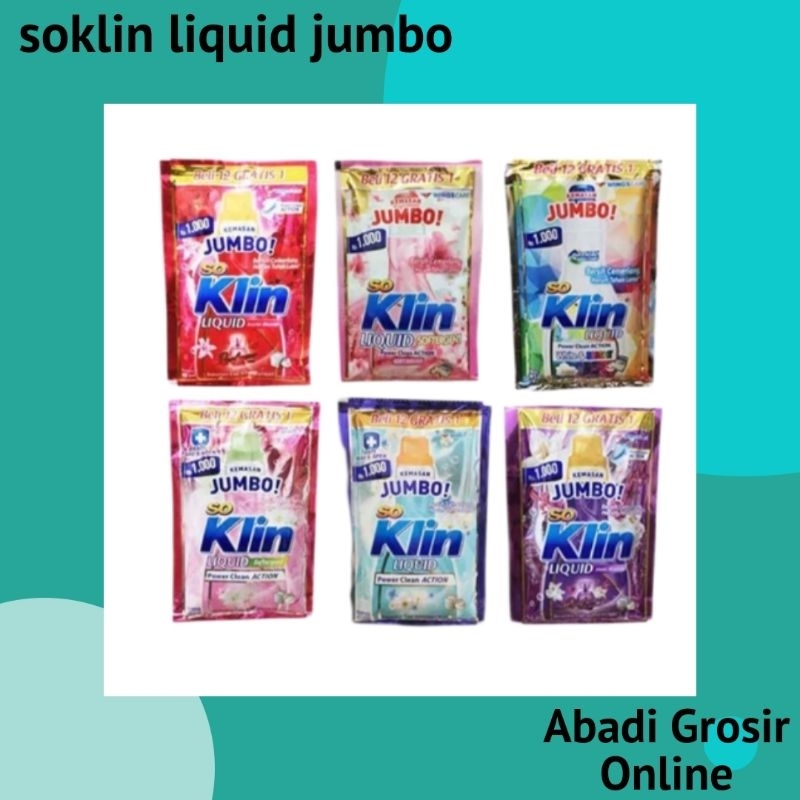 soklin liquid jumbo isi 12 sachet, soklin liquid, soklin liquid sachet