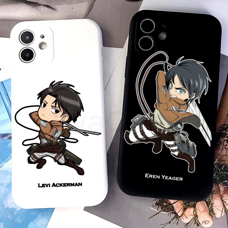 Levi Eren Mikasa Ackerman AoT Case OPPO Square Edge TPU Softcase A76 A96 A74 A95 A17 A54 A16 A57 A77 A33 A53 A17k A55 RENO 5 6 7z