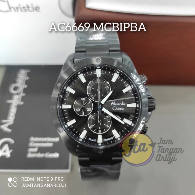New Alexandre Christie Primo AC6669 Black Jam Tangan Pria AC 6669 MCBIPBA