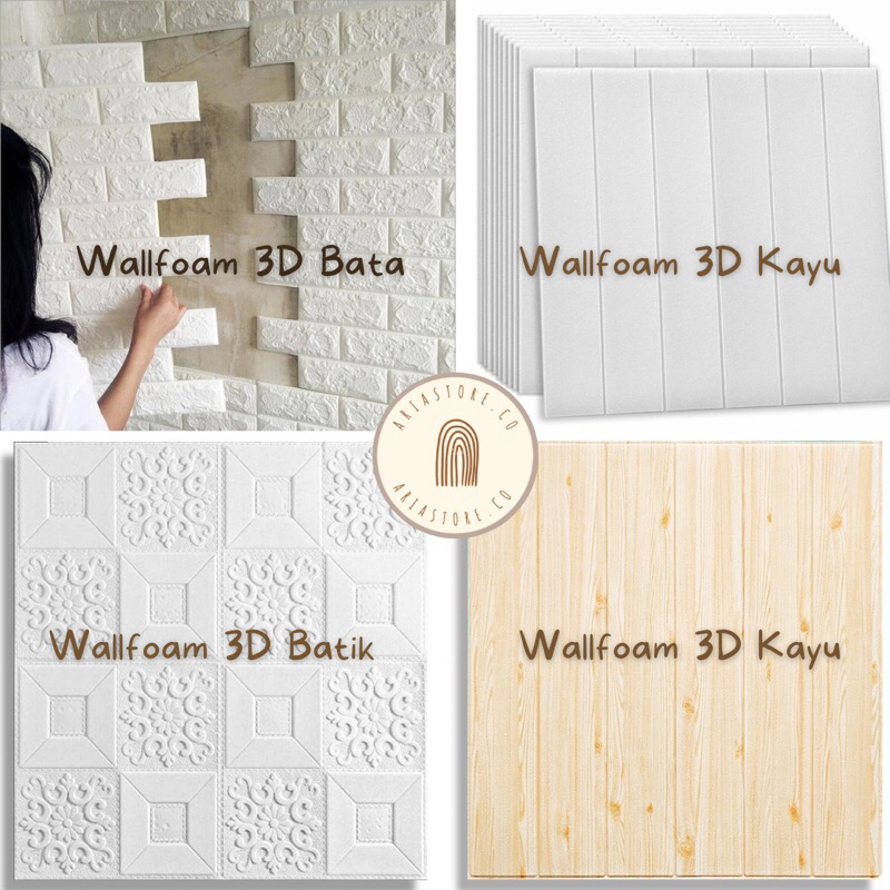 WALLFOAM 3D KAYU - WALLPAPER 3D KAYU - WALLFOAM BATA 3D - WALLPAPER 3D BATA