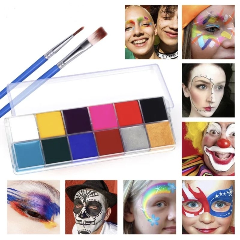 Cat Wajah / Tubuh 12 Warna Aman Untuk Anak Dewasa Face Painting