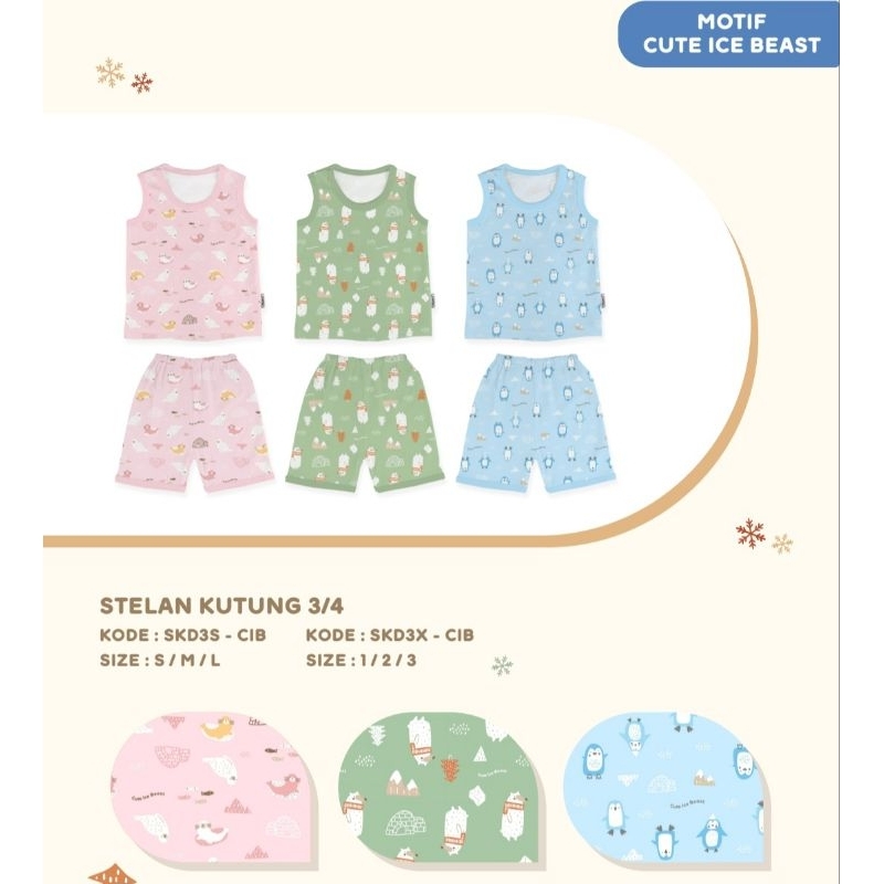 FLUFFY - SETELAN KUTUNG OBLONG CUTE ICE BEAST FLUFFY - BAJU TIDUR ANAK - BAJU TIDUR BAYI - BAJU ANAK