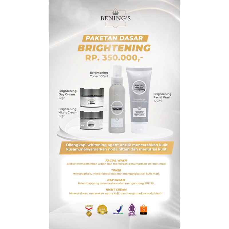 BENINGS SKINCARE PAKET BRIGHTENING