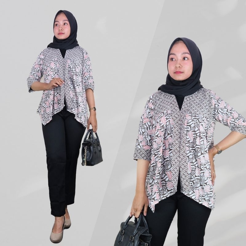 Blus Kartini Motif Batik Soft Lengan 7/8 - Naira Batik