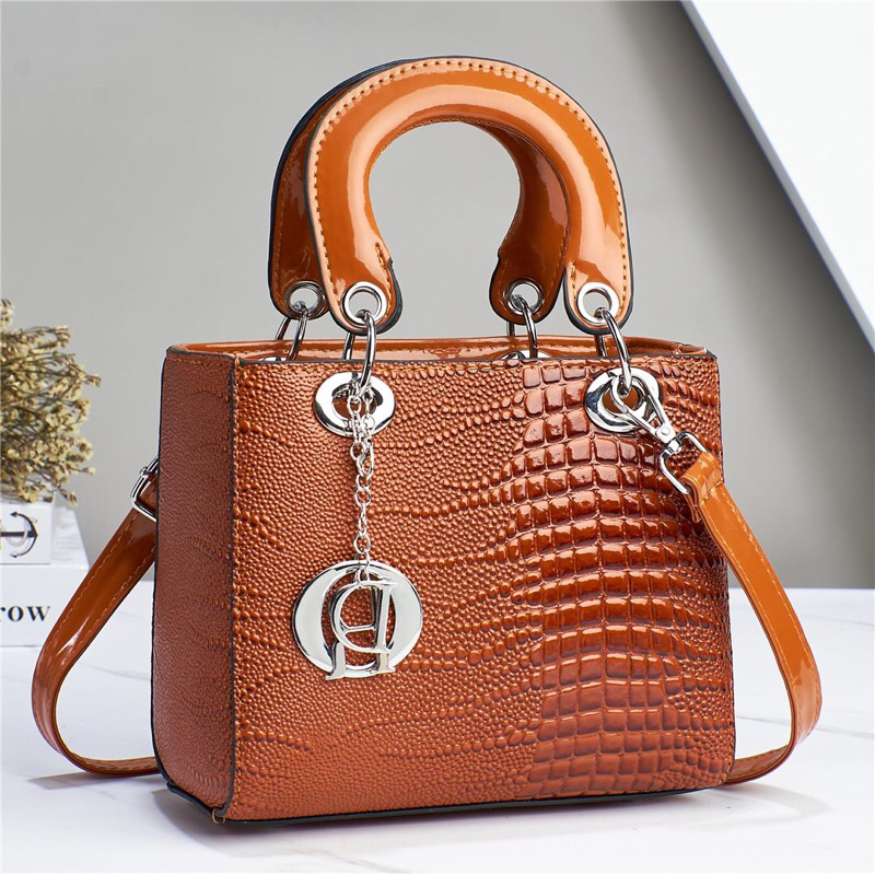 SG3601 syafniegalery hand bag import motif croco mini