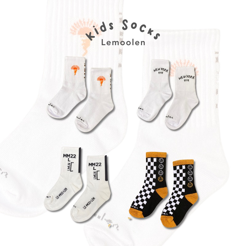 Lemoolen - Limited editions! Kids Socks 1-6th Cotton 100% | Kaos kaki anak oldschool | kaoskaki anak unisex premium | Kaos Kaki old school