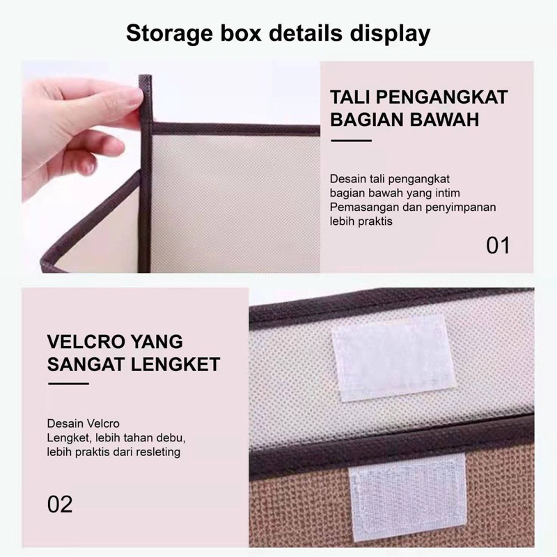 STORAGE BOX Organizer Kotak Tempat Penyimpanan Baju Mainan Lipat Multifungsi Praktis Set Kecil dan Besar