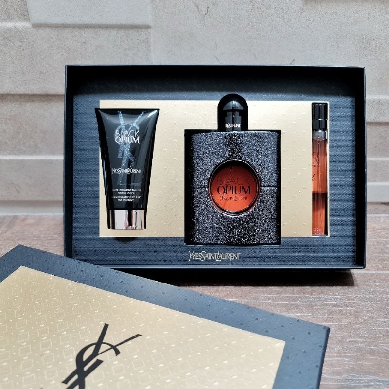 [ Get 3 pc + Box ] YSL Black Opium Eau De Parfum Set / GiftSet / Kado / Gift Box / Yves Saint Laurent