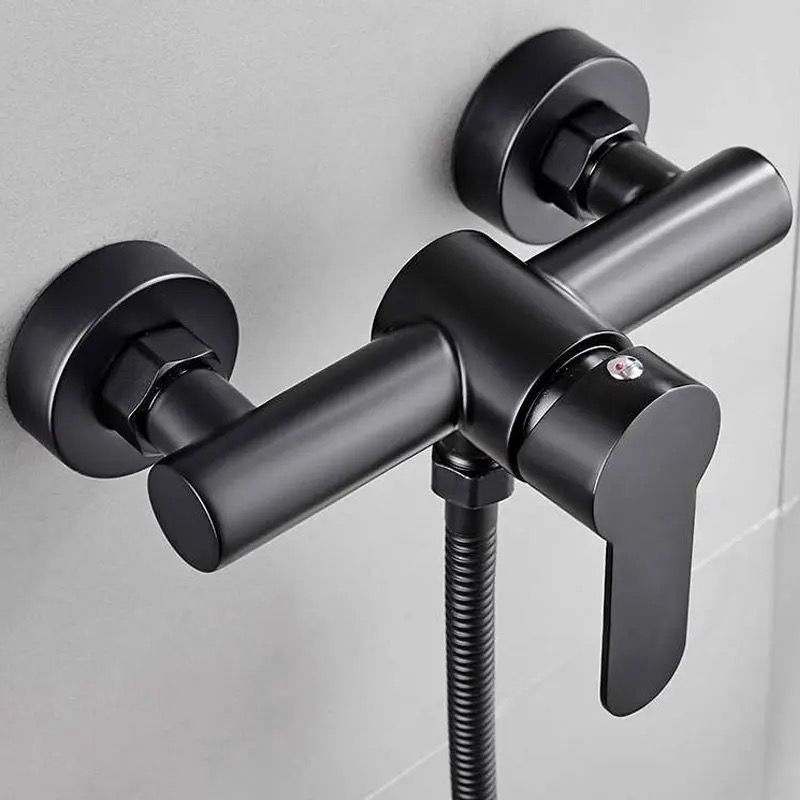 Kran Shower Favious Black Stainless SUS 304 TEBAL + Shower panas dingin