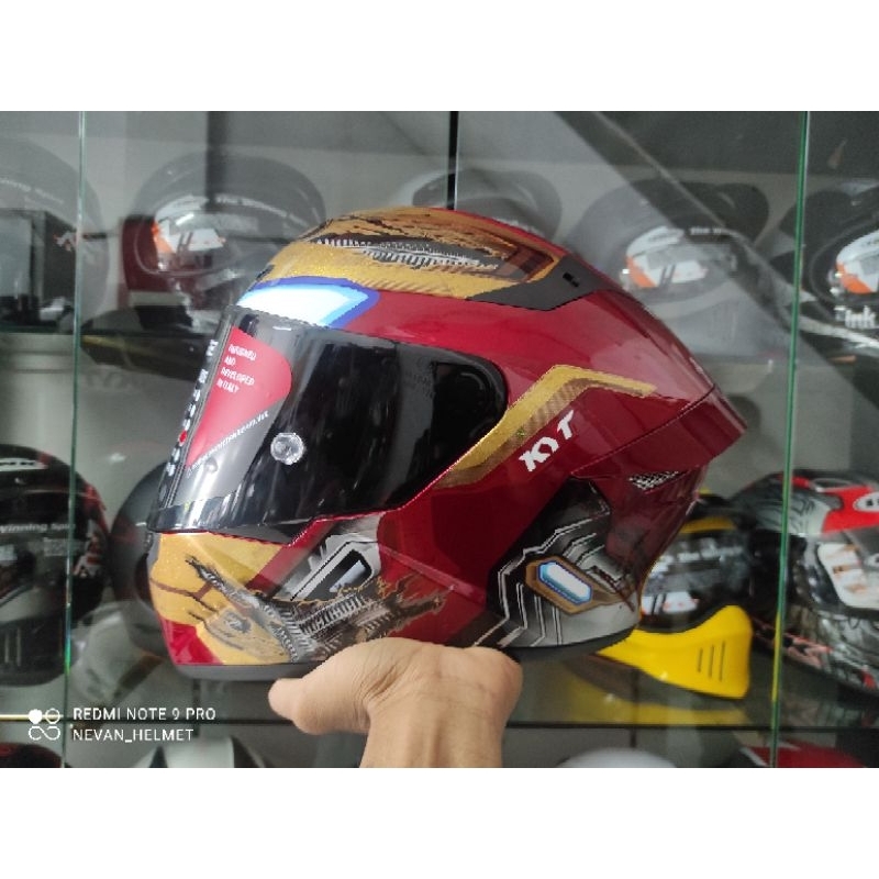 KYT TT COURSE MARVEL IRONMAN LIMETED EDITION SNI DOT ORIGINAL