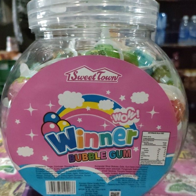 winner bubble gum permen karet aneka rasa bentuk telor dino