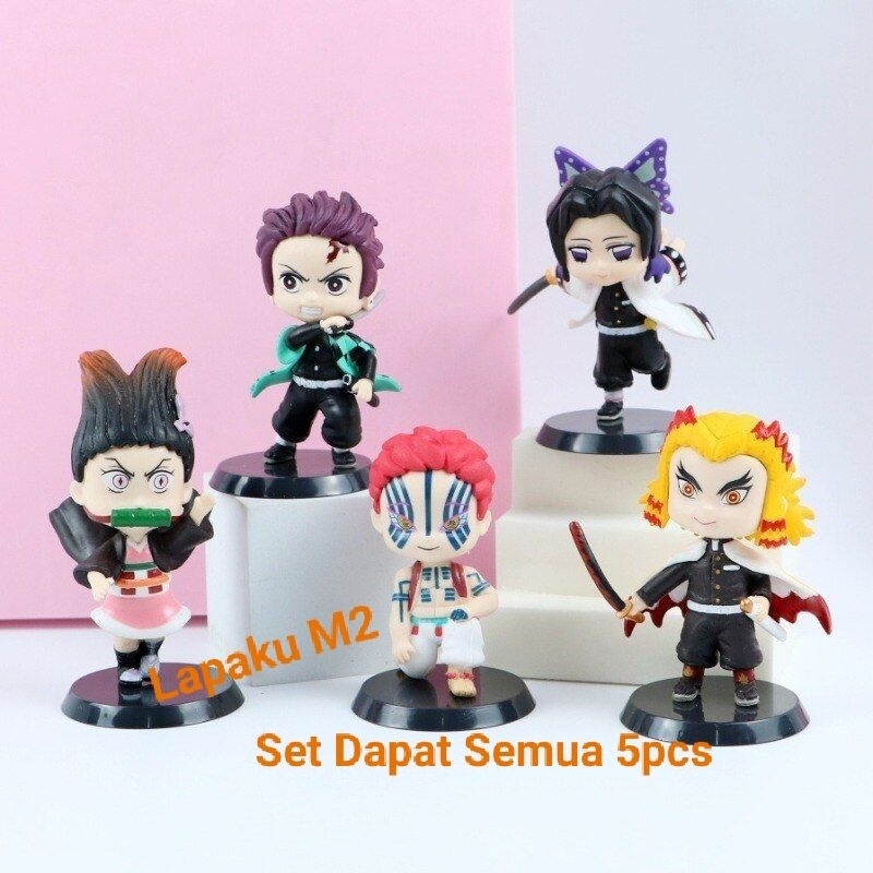 Action Figure Demon Slayer Kimetsu no yaiba Adverge Motion isi 5pcs
