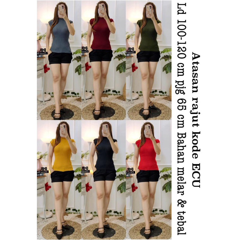 Atasan Mango Crinkcle premium rajut ecu