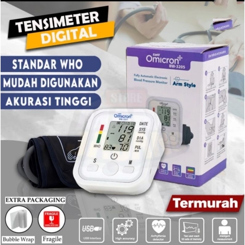 Alat Pengukur Tekanan Darah Blood Pressure Tensimeter Otomatis Dengan Suara Setara kualitas Omron