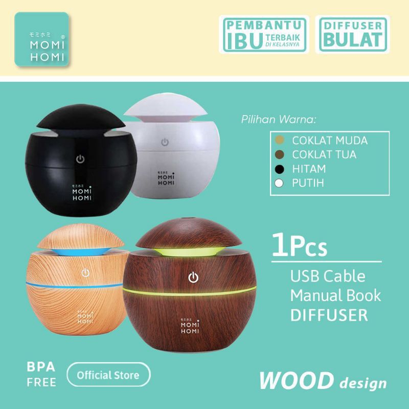 Humidifier Aroma Terapi Diffuser Bulat Free Essential oil Aroma Therapy