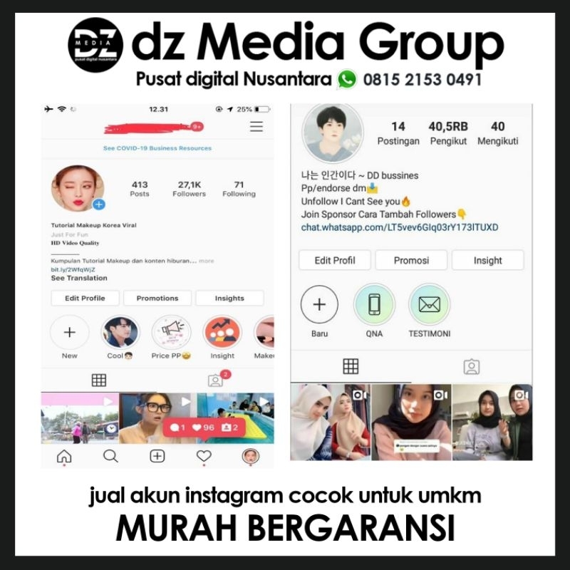 Akun instagram Murah Real dan tiktok